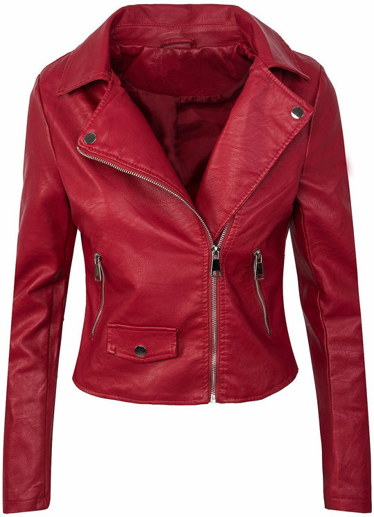 Damen stylische Bikerjacke aus hochwertigem R&B