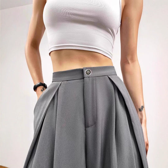 Damen weite Palazzo-Hose mit eleganter Bundfaltenverarbeitung R&B