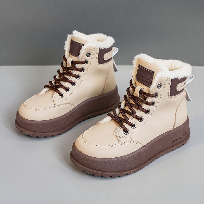Damen Winterliche Schnürstiefel mit kuscheligem Innenfutter R&B