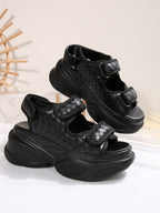 Damen Glamouröse Plateau-Sandalen mit verstellbaren Riemen und funkelnden Applikationen
