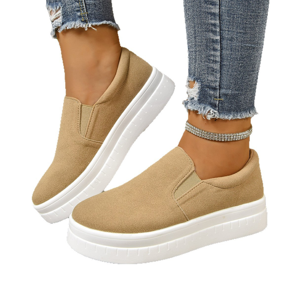 Damen Slip-On Sneakers mit rutschfester Sohle und atmungsaktivem Obermaterial R&B