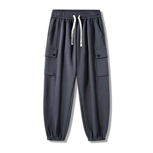 Damen bequeme Cargo-Hose mit tiefen Seitentaschen und elastischem Bund Hedi-Mode