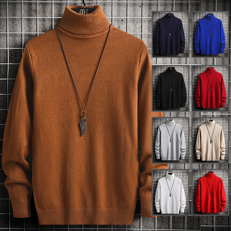 Herren lässiger Rollkragenpullover aus hochwertiger Wolle R&B