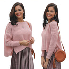 Damen lässiger Strickpullover mit weitem Schnitt und feiner Textur