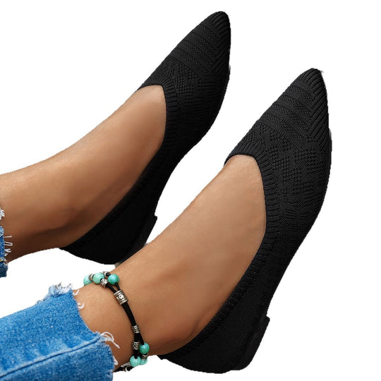 Damen Elegante Ballerinas mit atmungsaktivem Strickdesign R&B
