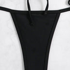 Damen Triangel-Bikini-Set mit geflochtenem Höschen und verstellbaren Trägern R&B
