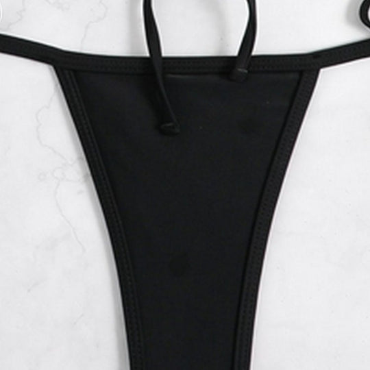 Damen Triangel-Bikini-Set mit geflochtenem Höschen und verstellbaren Trägern R&B