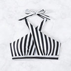 Damen Triangel-Bikinioberteil mit durchdachtem Wickeldesign und elegantem Streifenmuster R&B