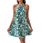 Damen Schlagendes Minikleid mit modernem Halterdesign und floralem Muster R&B