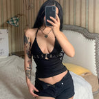 Damen Haltertop mit verstellbarem Gurt und Dekorakzenten R&B