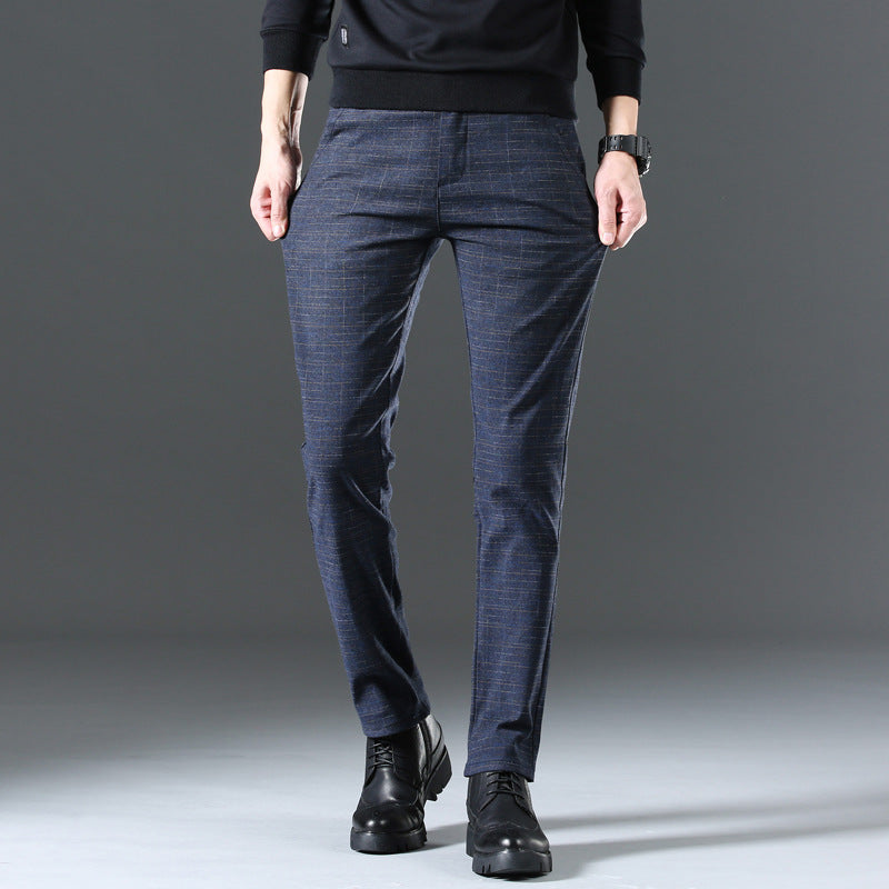 Herren moderne Chinohose mit elastischem Bund und seitlichen Taschen R&B