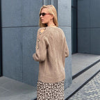 Damen Pullover mit Kabelstrickmuster und lässigem Schnitt R&B