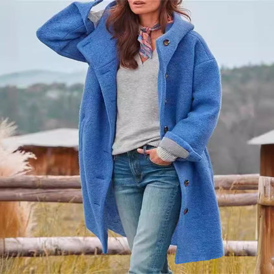 Damen Oversized Wollmantel im casual Look R&B