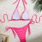 Damen Floral verziertes Triangel-Bikini R&B