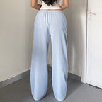 Damen entspannte Baumwoll-Hose mit leichtem Streifenmuster R&B