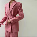 Damen Blazer mit Taillengürtel und schickem Revers R&B