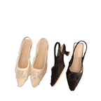 Damen Slingback-Pumps mit zartem Spitzen-Design und dekorativer Blumenapplikation R&B