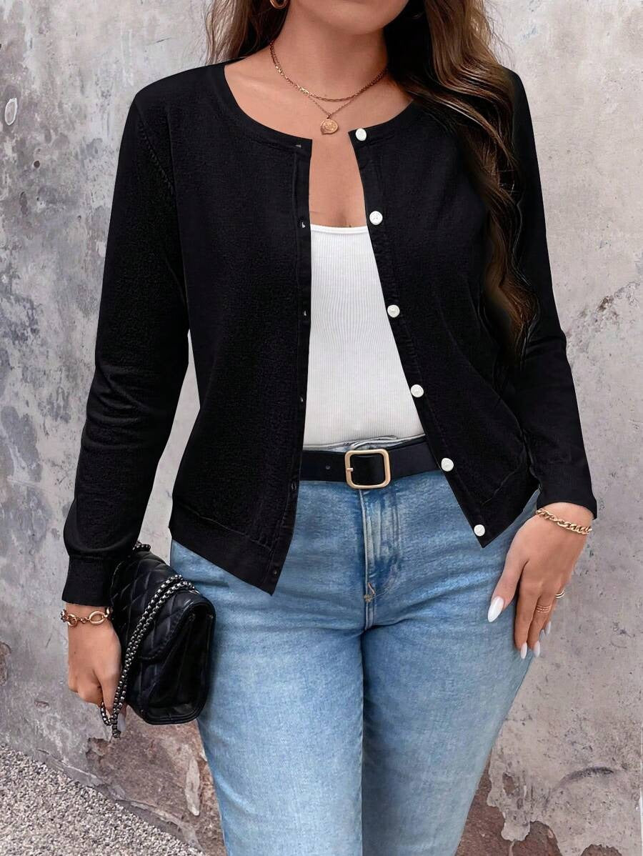 Damen Feine Strickjacke mit Knopfverschluss und eleganter Passform R&B
