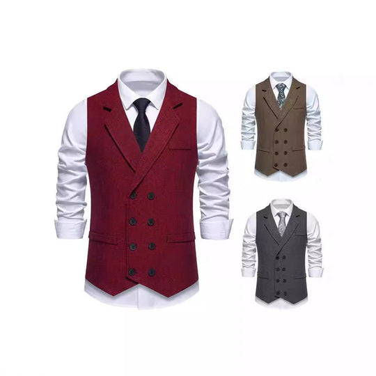 Herren Elegante Anzugweste mit klassischem Hahnentrittmuster und modernem Schnitt R&B