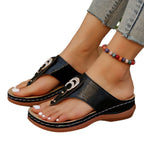 Damen Komfortable Zehentrenner-Sandalen mit modischem Glitzer-Details und ergonomischem Fußbett R&B