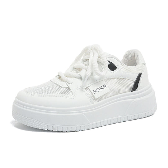 Damen Plattform Sneakers mit atmungsaktiver Mesh-Oberfläche und trendigem Design R&B
