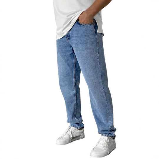 Herren Weite Denim-Hose mit modernem Waschungseffekt
