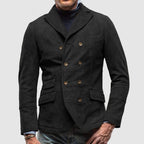 Herren eleganter Wildblazer mit doppelter Knopfleiste und praktischen Taschen R&B