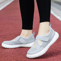 Damen nan atmungsaktive Strick-Riemchensneaker mit Klettverschluss gepolsterter Komfortsohle und flexibler Profillaufsohle R&B