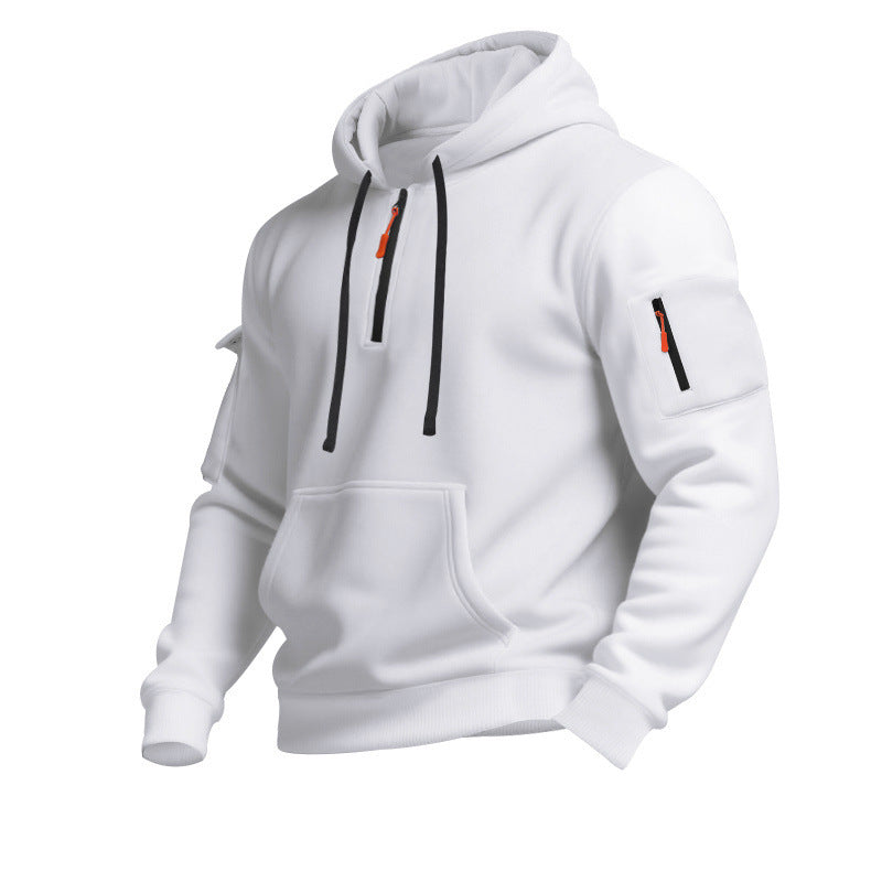 Herren Sportlicher Kapuzenpullover mit Reißverschluss und praktischen Taschen R&B