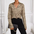 Damen Hemdbluse mit stilvollem geometrischen Design R&B