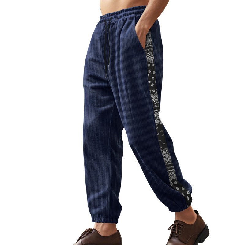 Herren Freizeit-Hose mit elastischem Bund und stylischem Bandana-Design R&B
