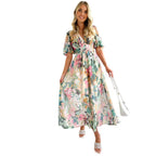 Damen Maxikleid mit voluminösen Ärmeln R&B