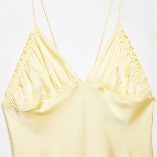 Damen Slipdress mit verführerischem V-Ausschnitt und feinen Rüschendetails R&B