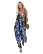 Damen Lässiger Jumpsuit mit verstellbaren Trägern und Blumenmuster R&B