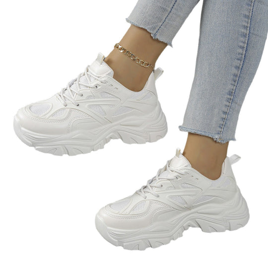 Damen modische Chunky Sneakers mit atmungsaktivem Obermaterial und komfortabler Dämpfung R&B
