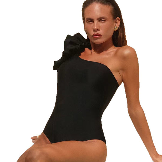 Damen Eleganter Einteiler-Badeanzug mit raffiniertem Rüschendetail R&B