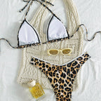 Damen modern geschnittenes Bikini-Set mit Schlangenmuster R&B