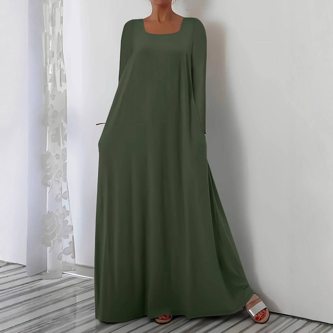 Damen Weit geschnittenes Maxikleid mit praktischen Taschen R&B