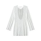 Damen langärmliges Strandkleid mit raffinierten Cut-Out-Details