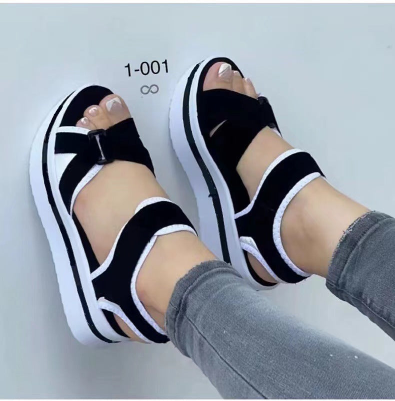 Damen Komfortable Riemchen-Sandalen mit dämpfendem Fußbett und elastischen Trägern R&B