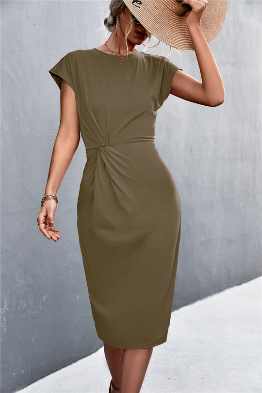 Damen Stretchkleid mit raffinierter Drapierung R&B
