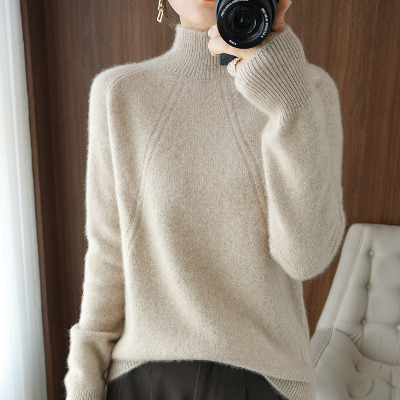 Damen kuscheliger Rollkragenpullover aus feinem Material mit lässigem Schnitt R&B