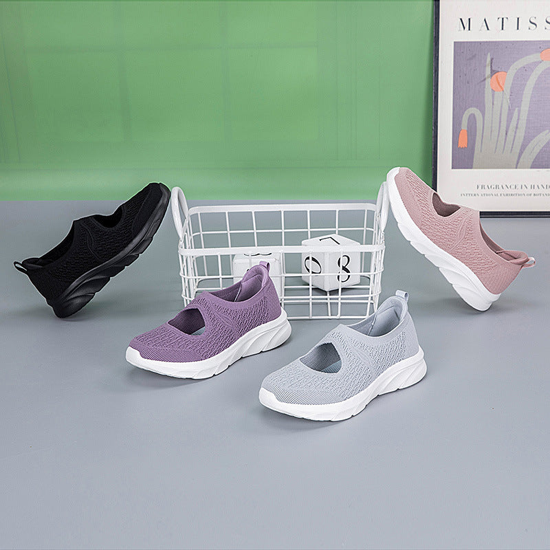 Damen Slip-On Freizeitschuhe mit atmungsaktivem Textil-Obermaterial
