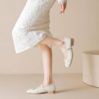 Damen Ballerinas mit eleganter Schleife und komfortablem Riemen