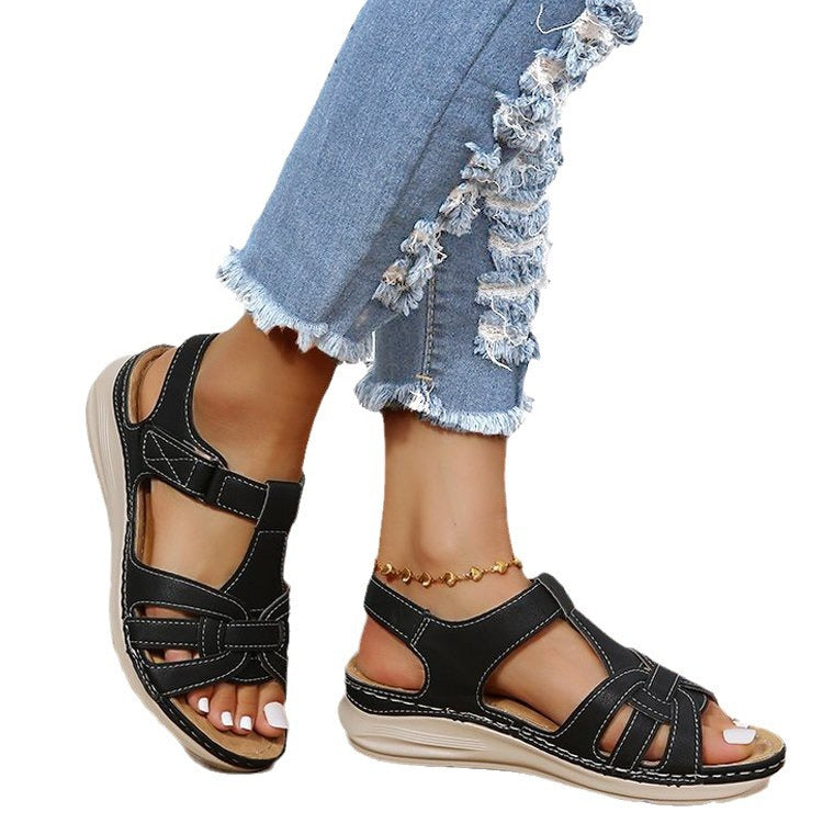 Damen Komfortable Freizeitsandalen mit ergonomischem Fußbett und verstellbaren Riemen R&B