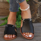 Damen Riemensandalen mit geflochtenem Designelement und eleganten Metallakzenten R&B