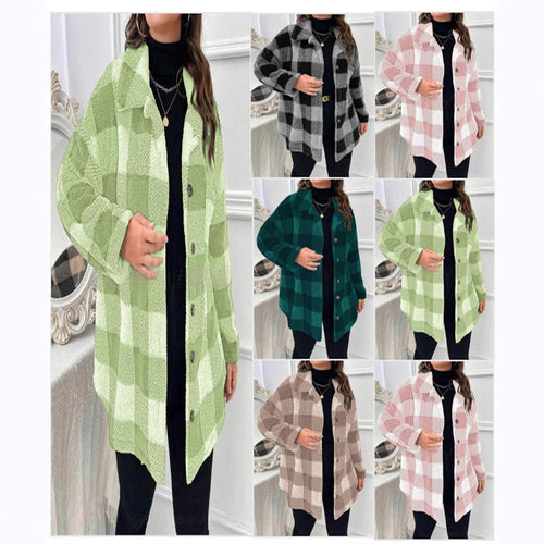 Damen Fließende Karierte Overshirt R&B