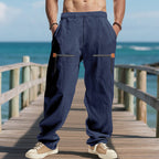 Herren Lässige Cargo-Hose mit praktischen Reißverschlusstaschen und elastischem Bund R&B