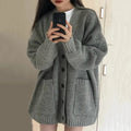 Damen Großer Strickcardigan mit praktischen Taschen und tiefem V-Ausschnitt R&B