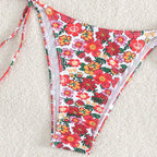 Damen Blütenmuster-Bikini mit verstellbaren Trägern R&B